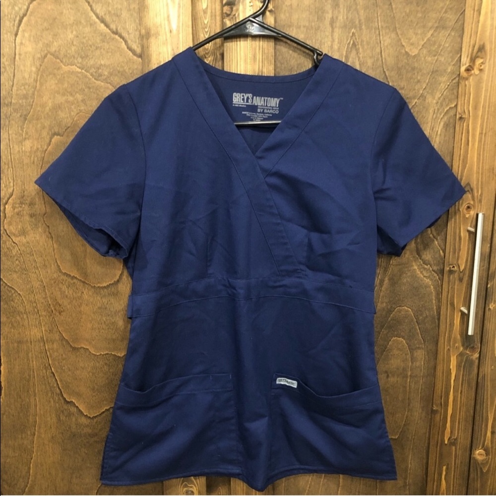 Dark blue Greys Anatomy scrub top